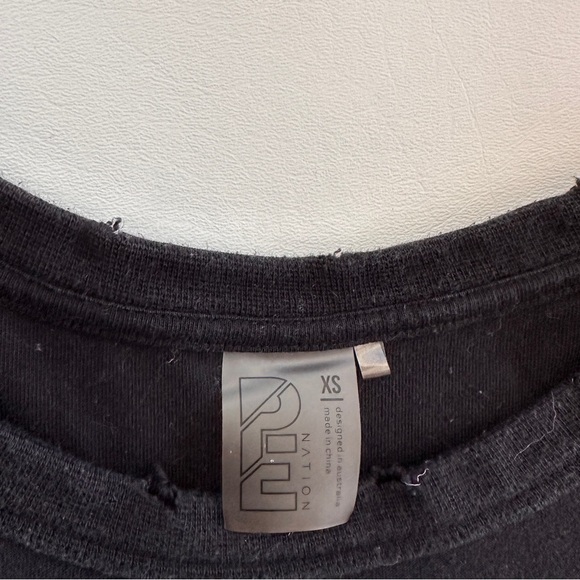 P.E Nation Overspin Tee Black Distressed Oversized T-Shirt XS - Picture 5 of 7